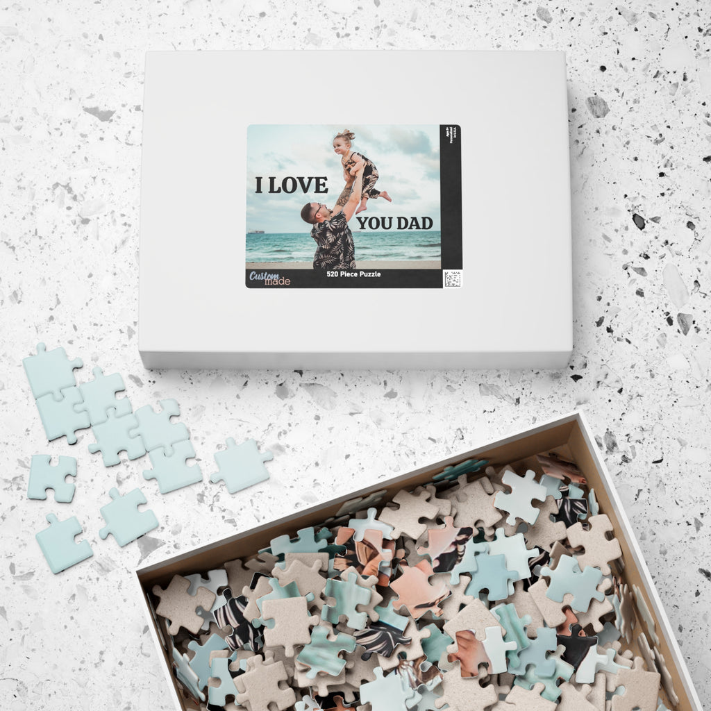 Personalized Photo Puzzle – "I Love You Dad" Custom Jigsaw (110–1014 pcs) - fathers day gift