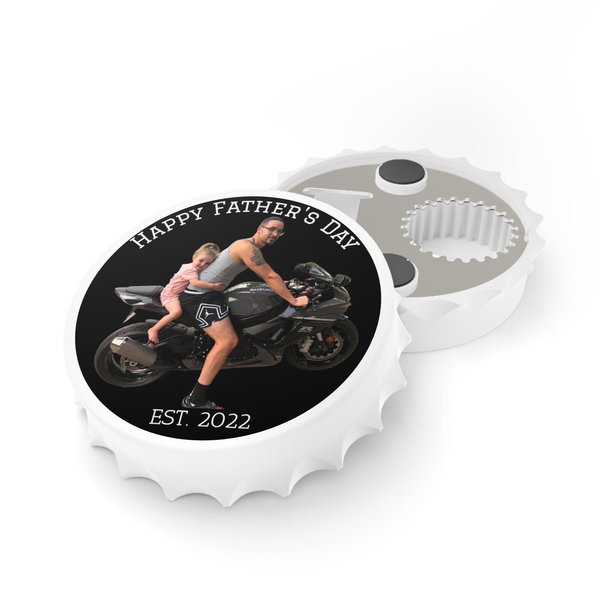 Personalized Photo Bottle Opener — Father's Day Bottle Cap Opener