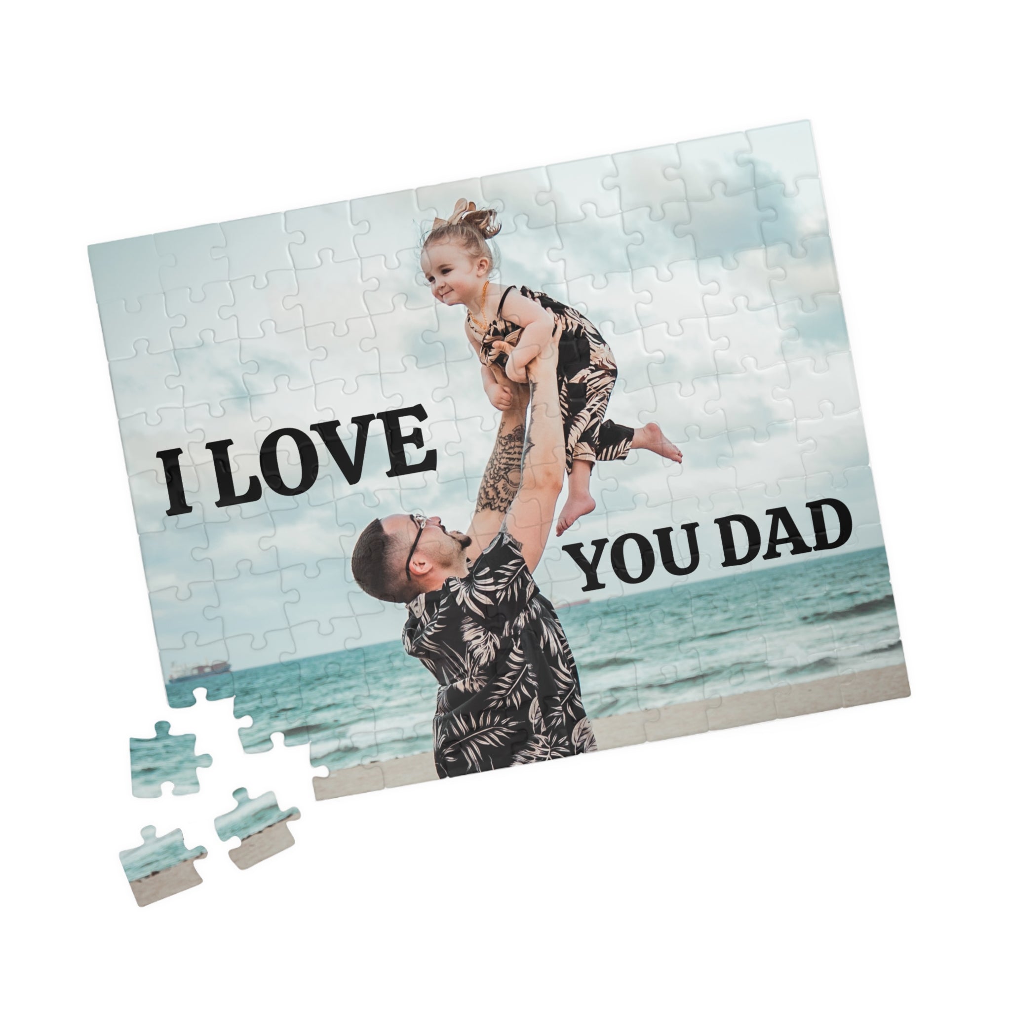 Personalized Photo Puzzle – "I Love You Dad" Custom Jigsaw (110–1014 pcs) - fathers day gift