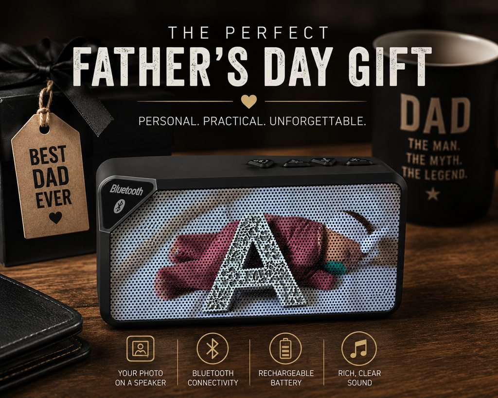 Custom Photo Bluetooth Speaker — Portable Father's Day Gift