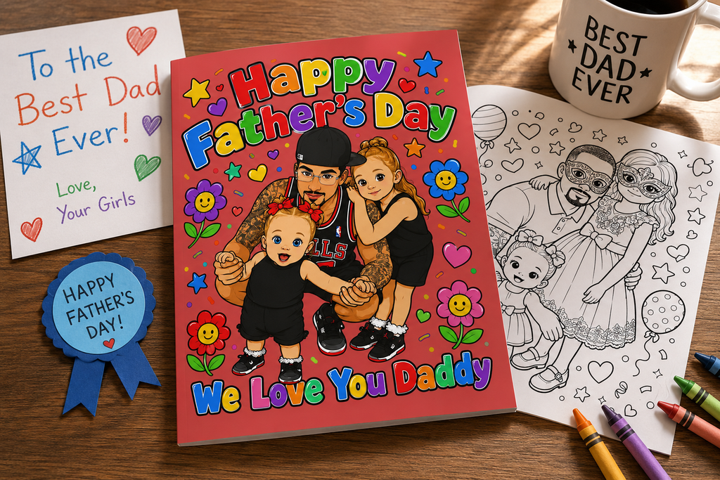 Father's Day Coloring Book — "Happy Father's Day, We Love You Daddy" Kids Activity Book