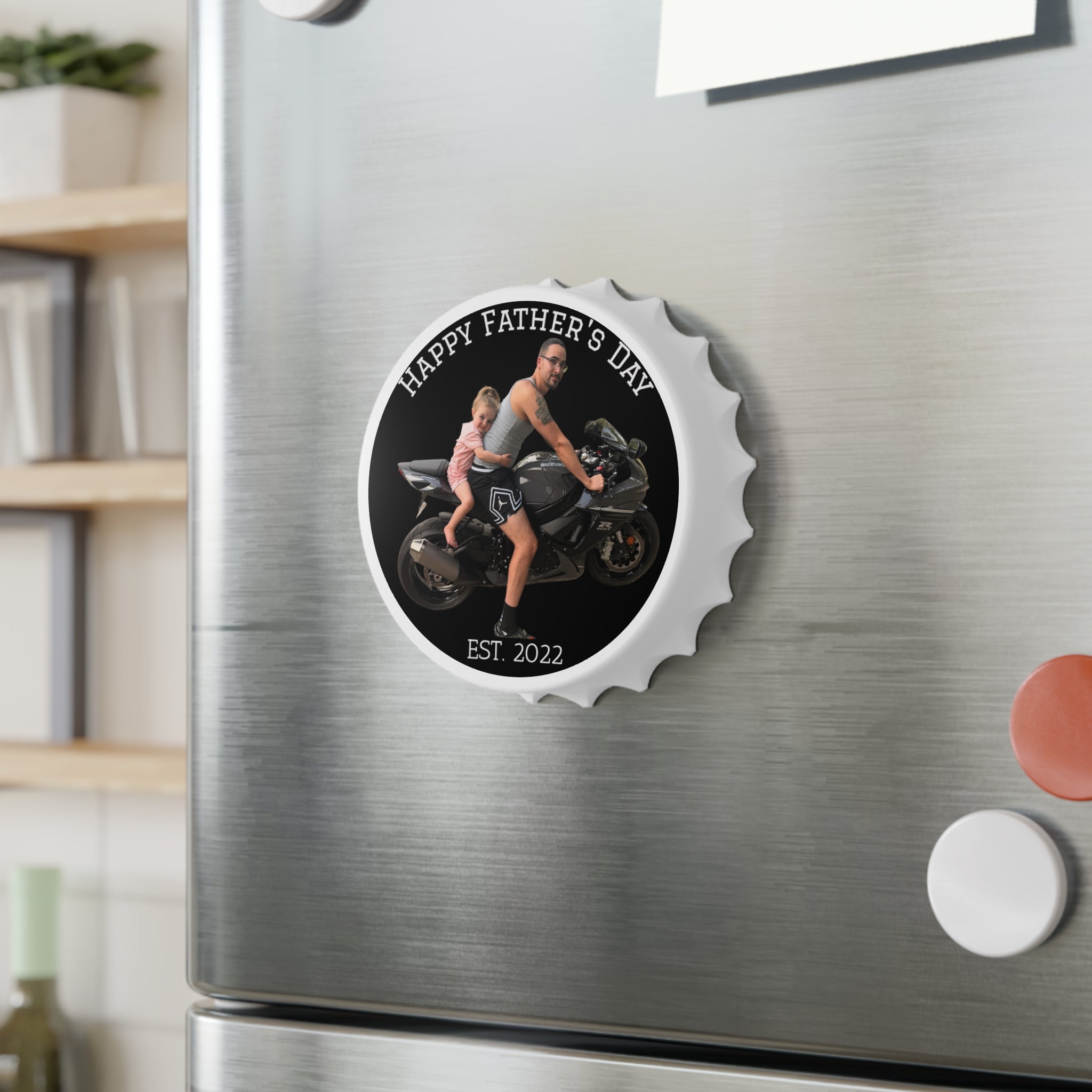 Personalized Photo Bottle Opener — Father's Day Bottle Cap Opener