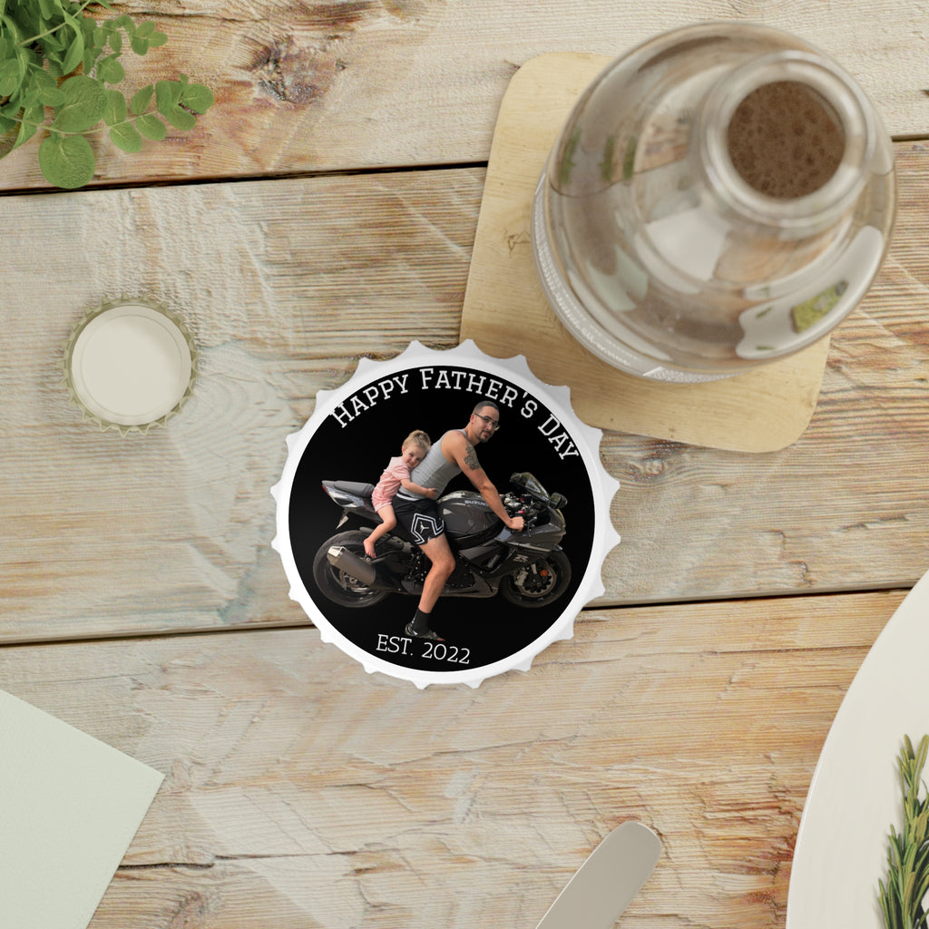 Personalized Photo Bottle Opener — Father's Day Bottle Cap Opener